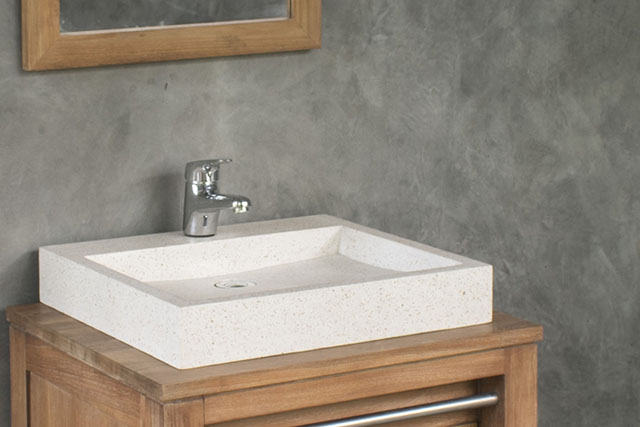 Bologna Handmade White Terrazzo Basin