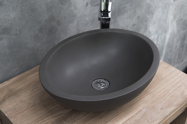 Luca Oval Shaped Concrete Bathroom Basin
