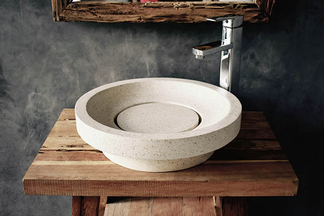 Napoli White Design Hand Crafted Terrazzo Basin