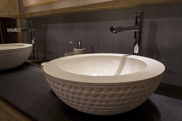 Conspire Pescara White Terrazzo Cast Basin