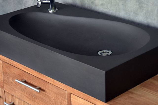 Sol Handmade Dark Grey Concrete Counter Sink