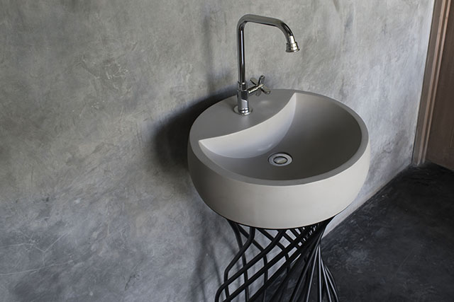 Conspire Twin Round Modern Cast Concrete Sink
