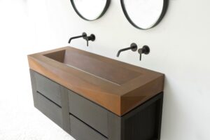 Large bathroom concrete sink - rectangle shape