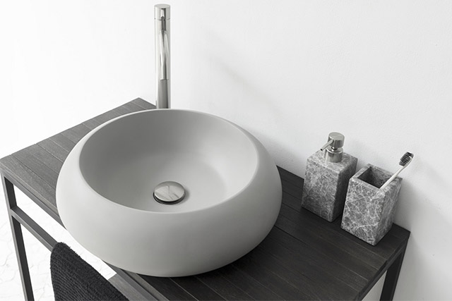 Milano light grey round design basin - design basin