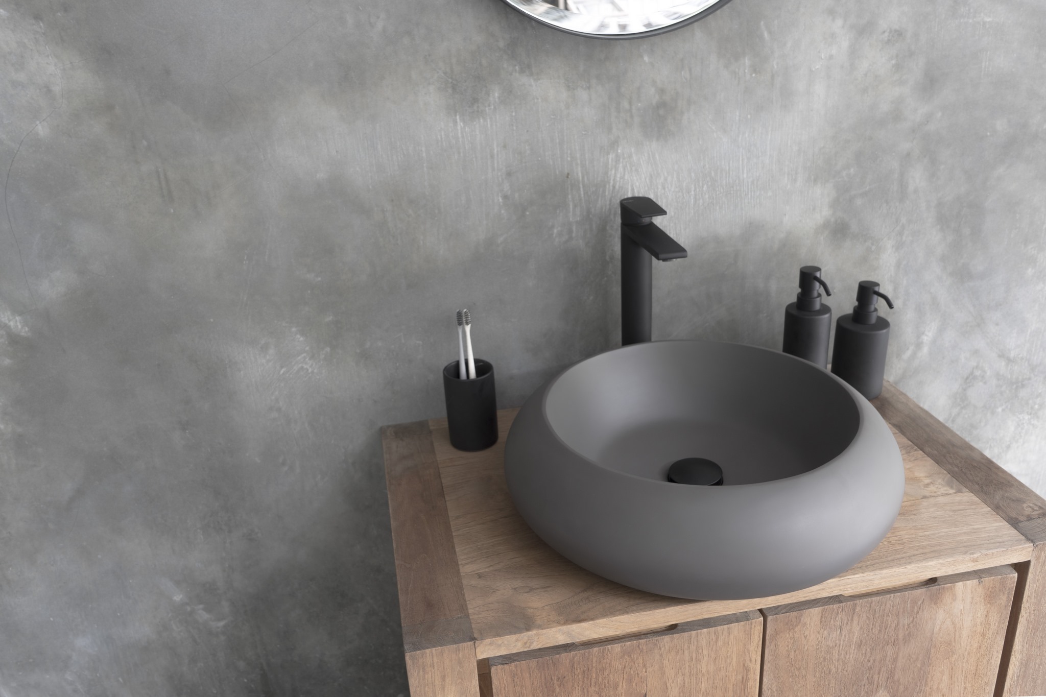 Modern Round Bathroom Design Basin Concrete