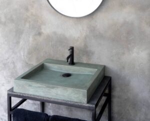 Square concrete design sink for the bathroom