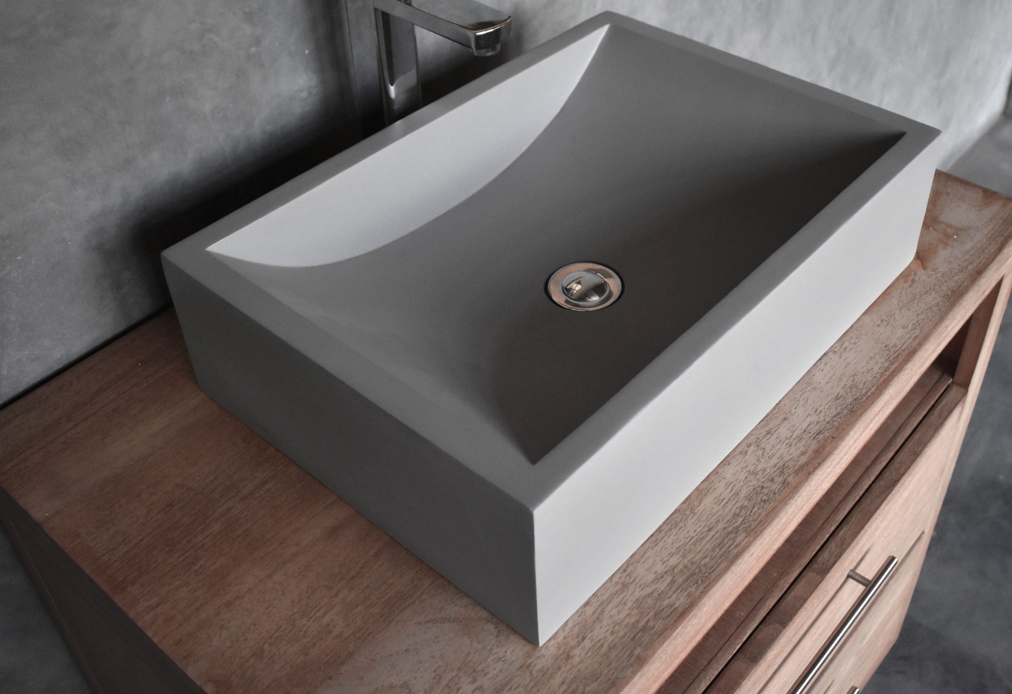 Modern concrete bathroom basin - rectangle shape