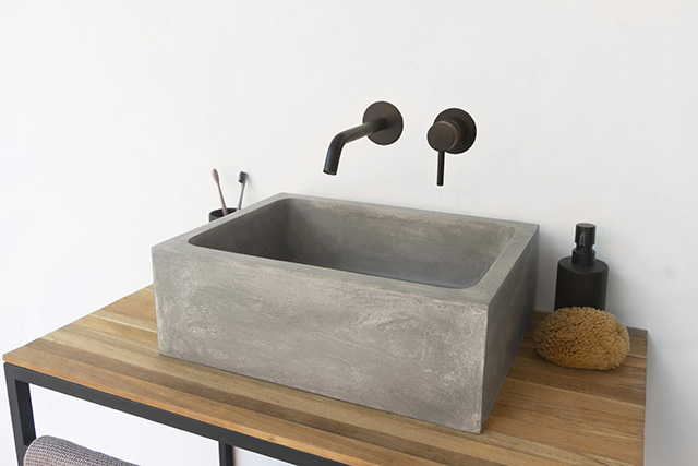 Concrete design sink square