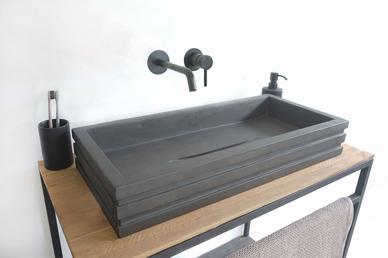 Large concrete rectangle sink