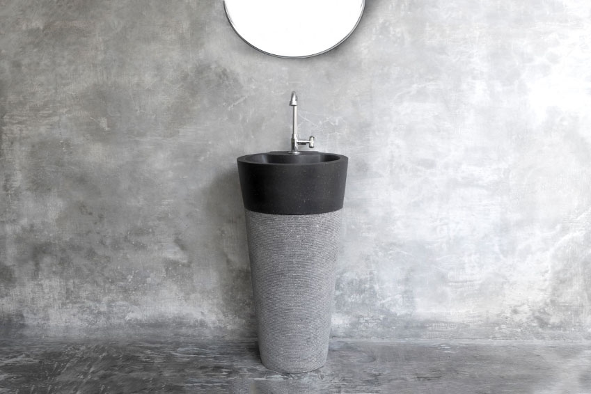 Varese Pedestal Black Terrazzo