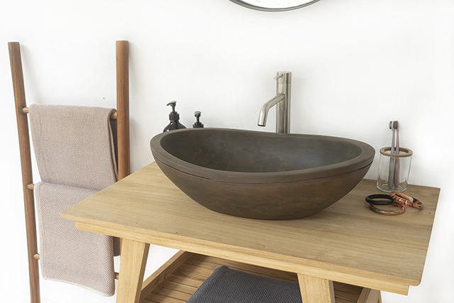 Large oval concrete sink