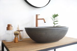 Oval large concrete basin by conspire