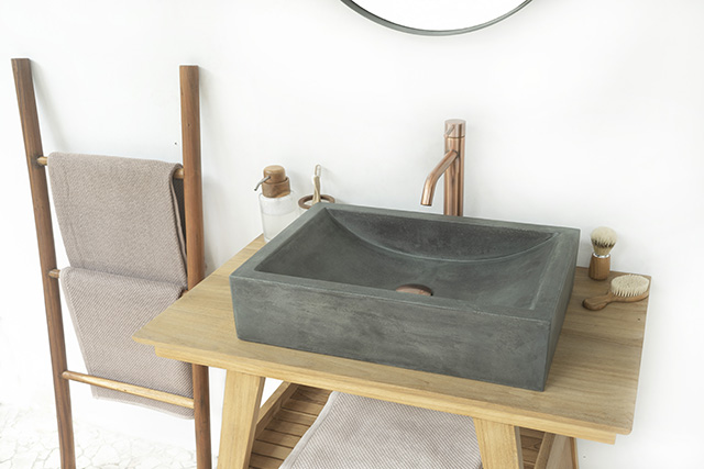 rectangular concrete design washbasin