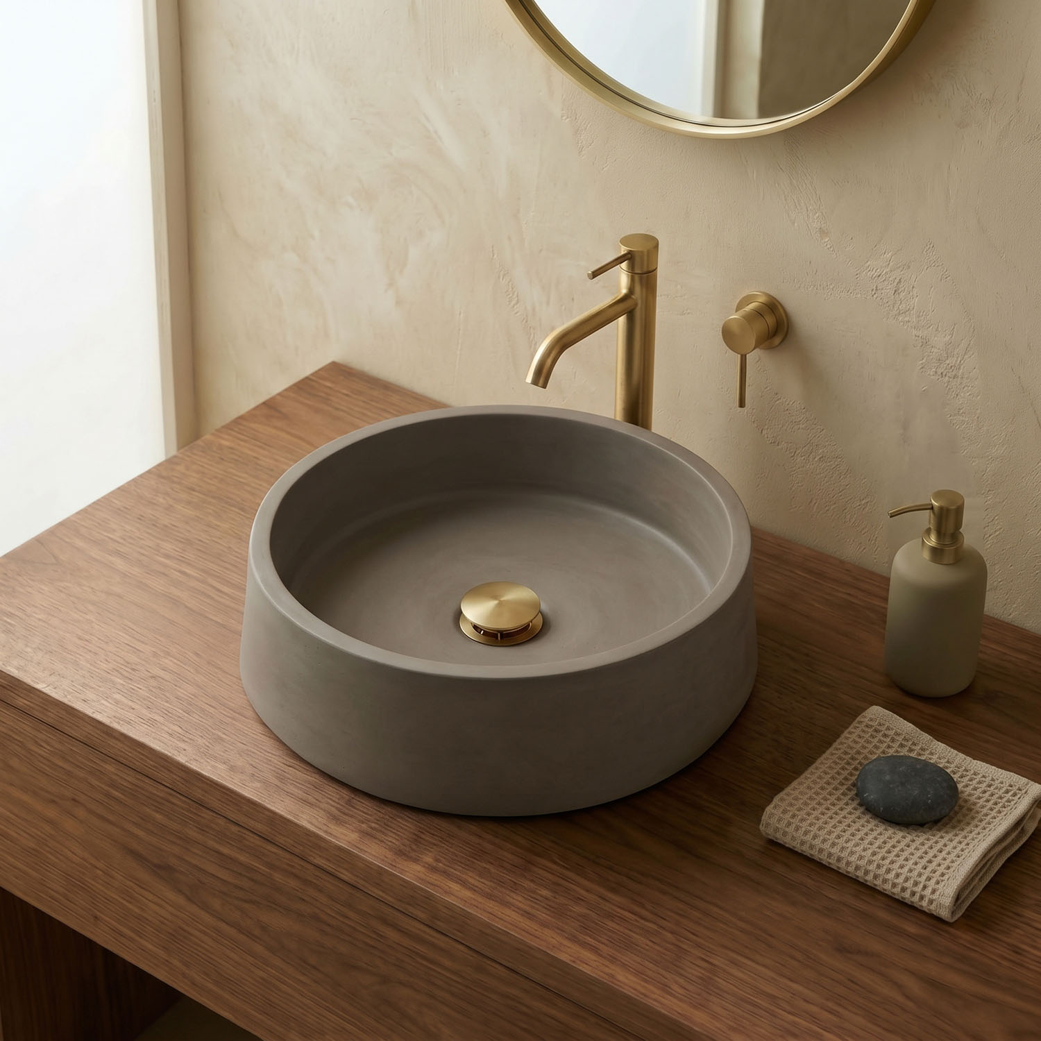 Nuora pastel concrete basin in Pewter