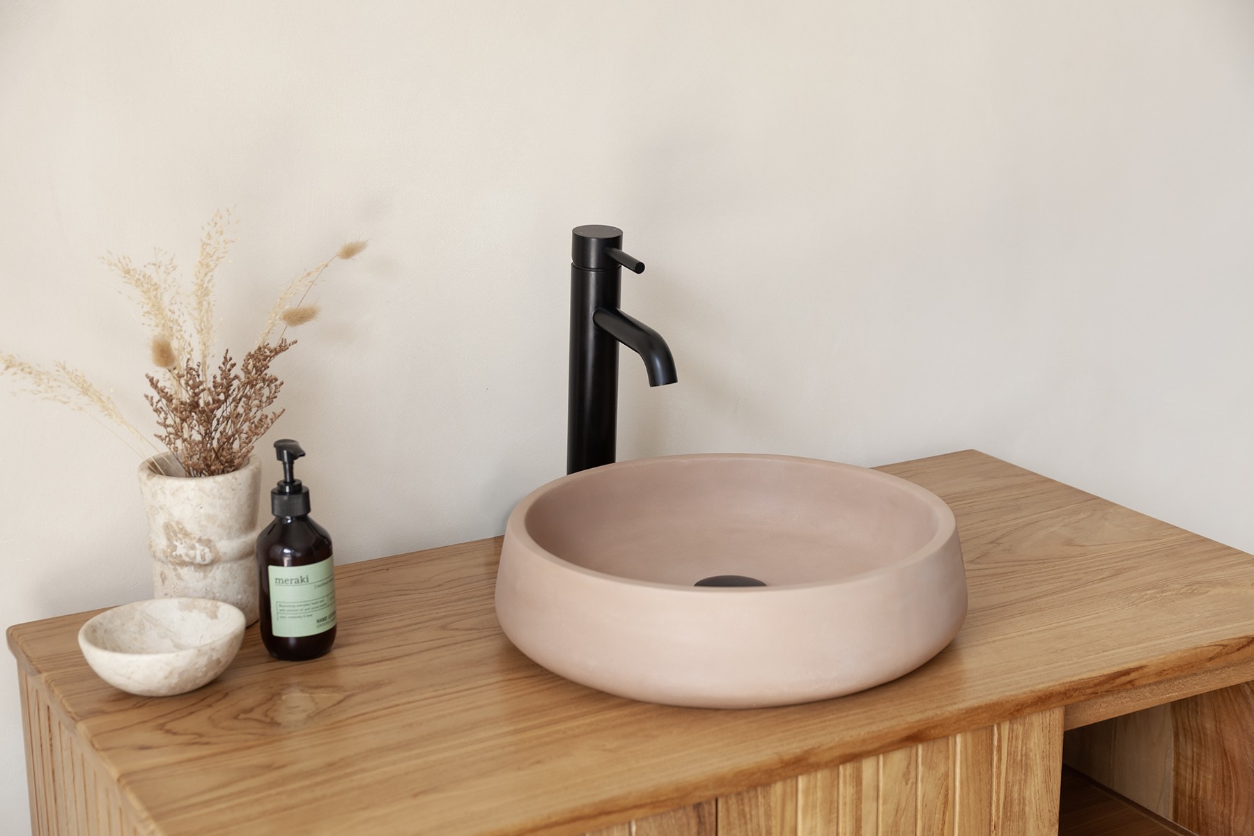 Sydney pastel concrete basin in Bisque (cream beige)